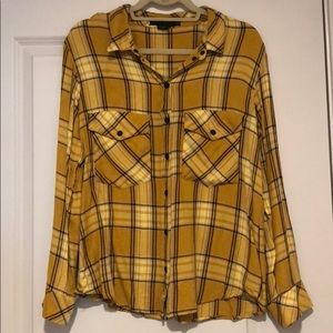 Sanctuary long sleeve plaid button up shirt